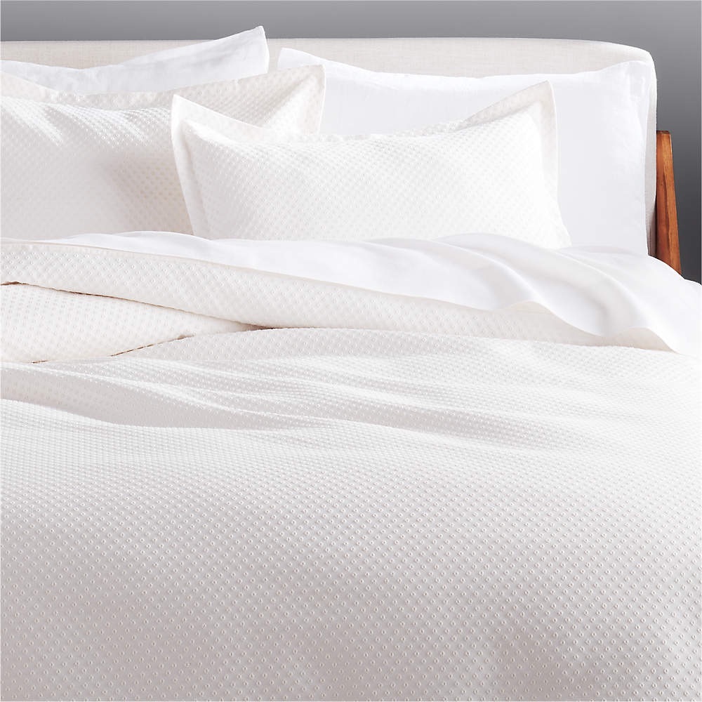 CB2 Dottie Matelasse Ecru King Duvet